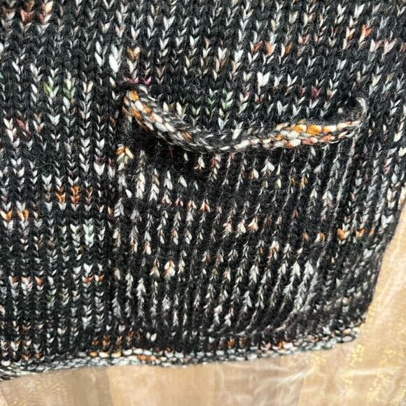 Express Black Multicolor Chunky Knit Wool Alpaca Cardigan Sweater L/XL - Picture 4 of 7